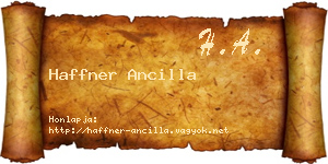 Haffner Ancilla névjegykártya
